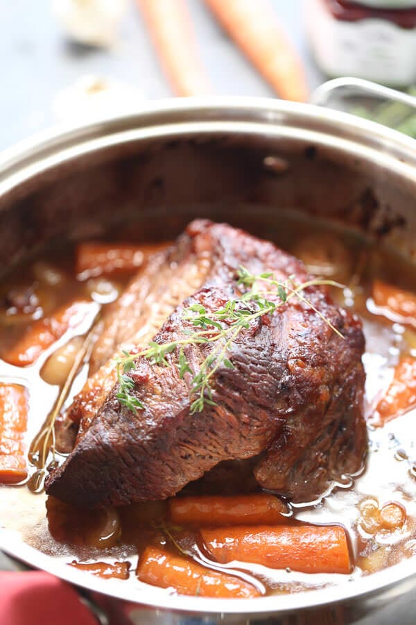 Sweet and Savory Braised Brisket {Lemons for Lulu}