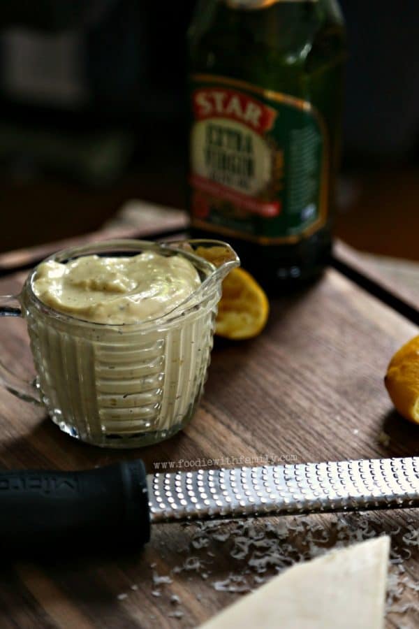 Homemade Thick Caesar Dressing like mayonnaise. Great dressing or dip.