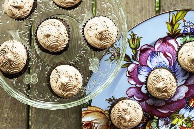 Mocha Cupcakes with Chocolate Italian Meringue Buttercream | www.foodiewithfamily.com