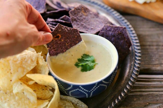 The Ultimate Queso Blanco Dip from foodiewithfamily.com #IAmDeliAmerican #Client