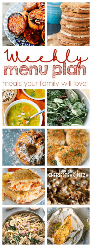 Weekly Meal Plan Week 92 - 10 great bloggers bringing you a full week of recipes including dinner, sides dishes, and desserts!