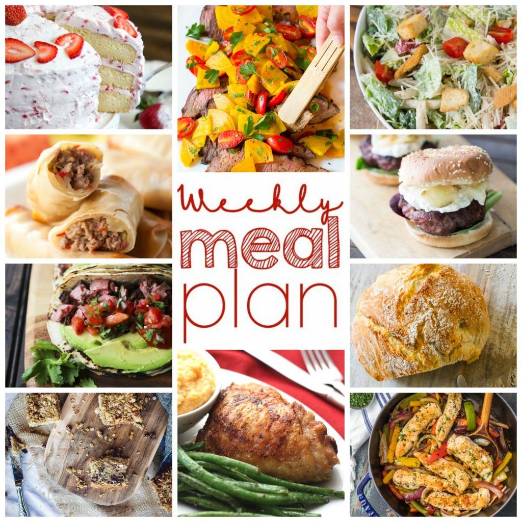 Weekly Meal Plan Week 97 - 10 great bloggers bringing you a full week of recipes including dinner, sides dishes, and desserts!